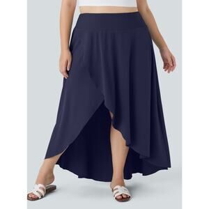 Halara Breezeful High Waisted 2-in-1 Flowy Maxi Skirt navy blue XL